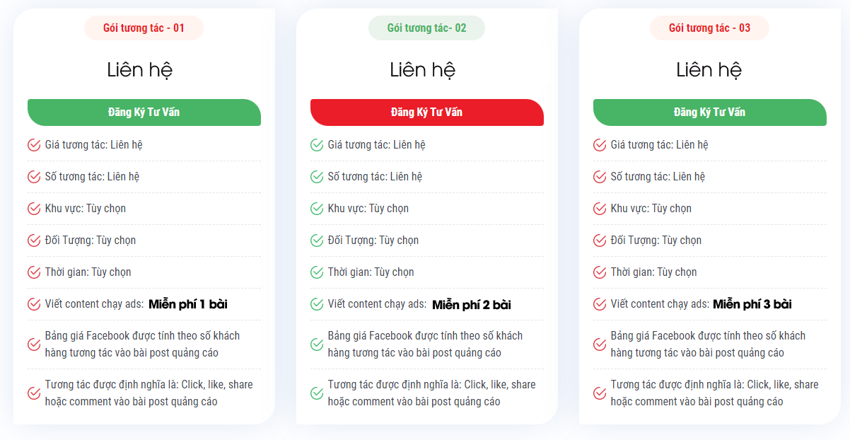 bảng giá quảng cáo facebook 